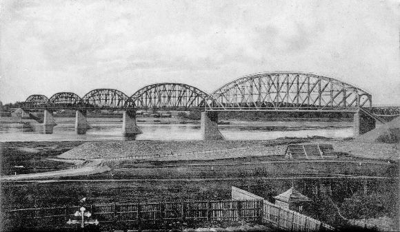 Романовский мост Северных железных дорог через реку Волгу, г. Ярославль.